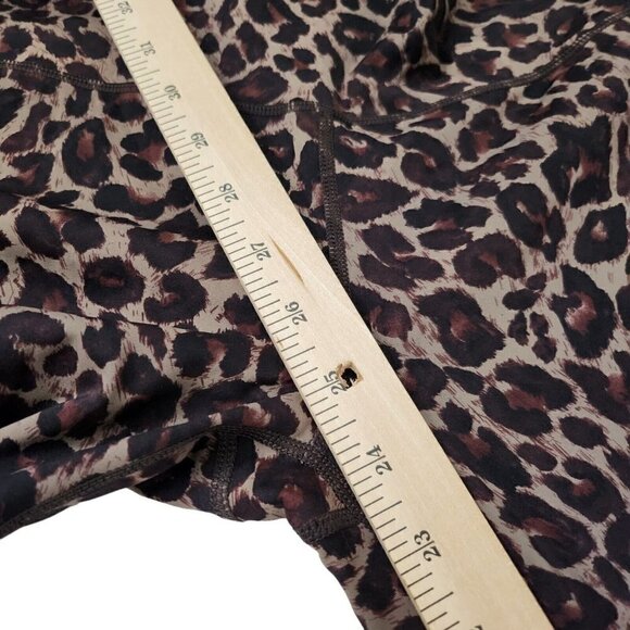 Varley Leggings Womens Large Luna Tort Leopard Print‎ Brown Dry Wick Athleisure - Picture 10 of 10